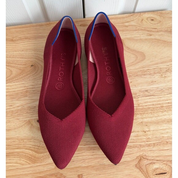 Rothy's Shoes - ROTHY'S The Point Ballet flats Red Wine textured knit fabric pointed toe size 9